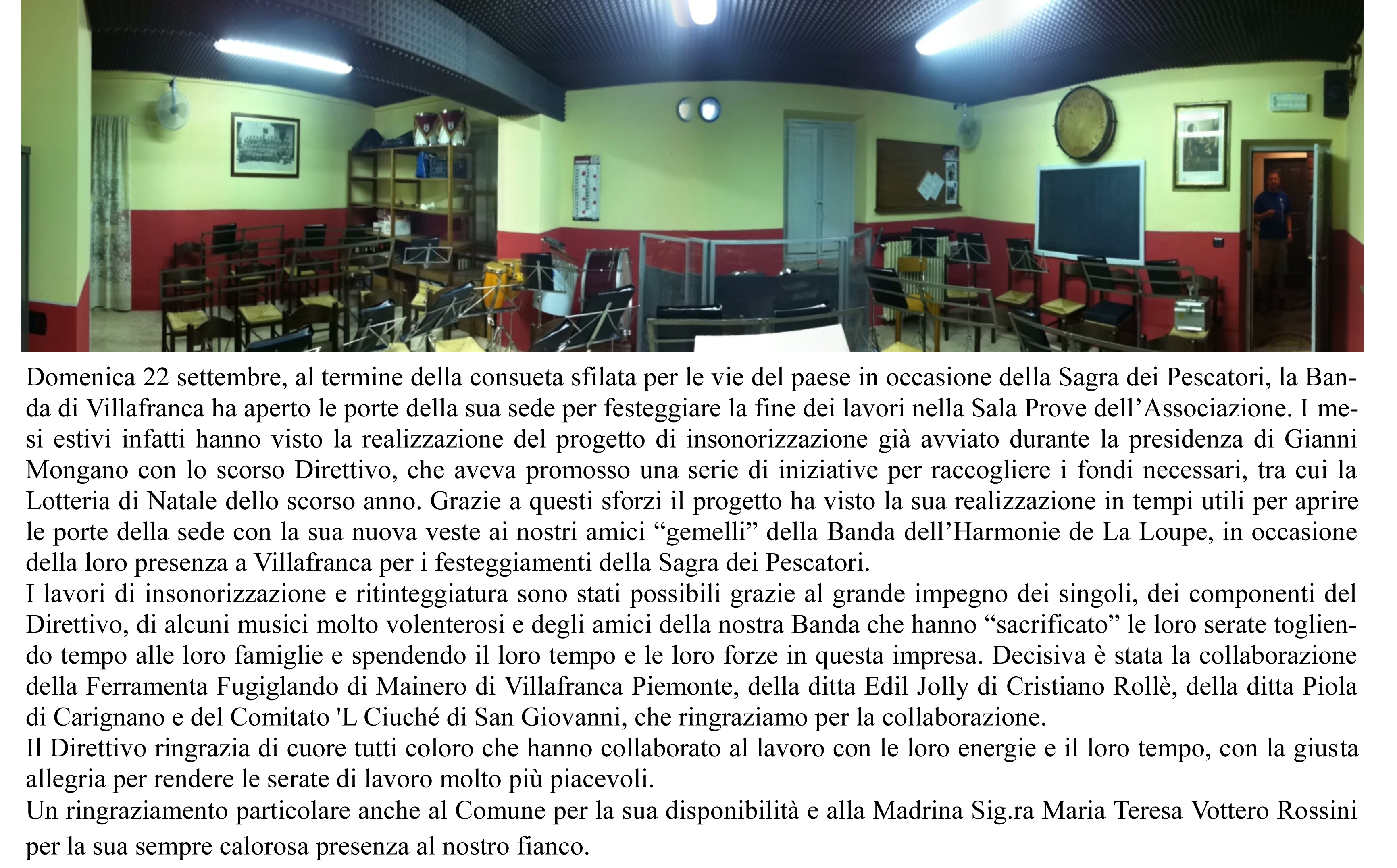 Pubblicazione inaugurazione sede