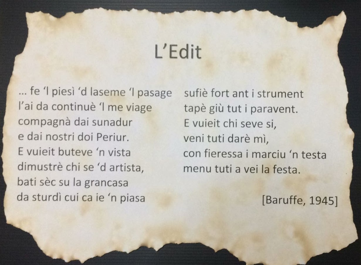 Estratto de 'L'Edit' riguardante la Banda